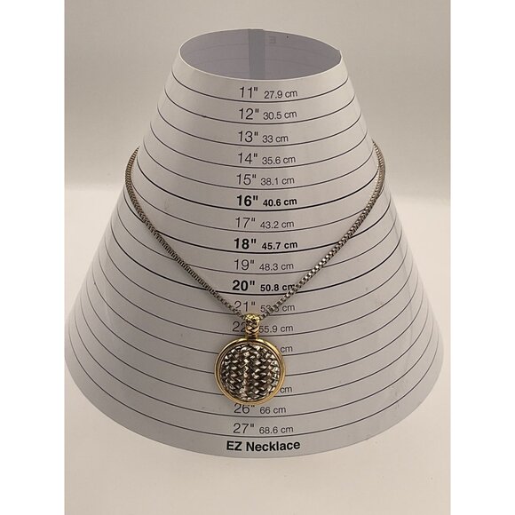 Silver & Gold-Tone Pendant Necklace With Adjustable Chain - Picture 4 of 4